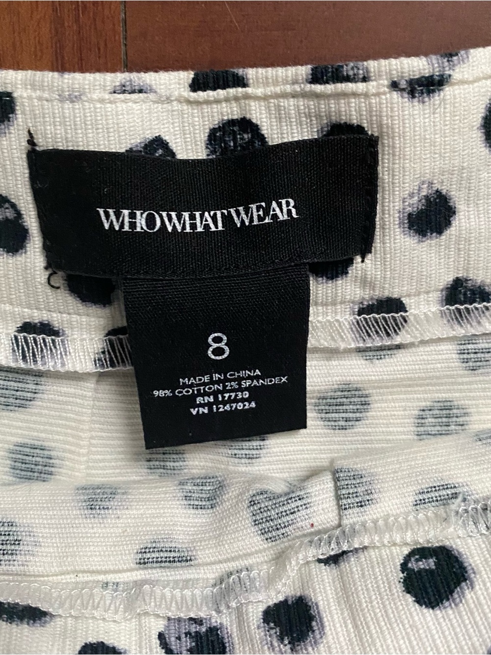 Who What Wear Polka Dot Pleated Skirt Women’s 8 White and Black - Picture 2 of 6